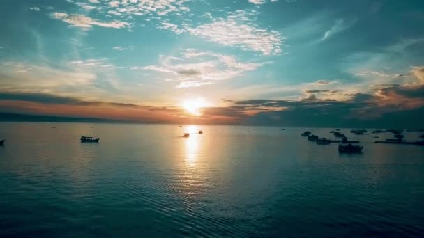 Bella Vista Aerea Tramonto Panoramico Sulla Spiaggia Pangandaran Giava Indonesia — Video Stock