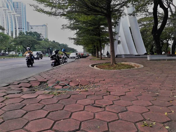 Jakarta Indonesia June 2022 Beautiful Aerial View Traffic Office Buildings — 图库照片