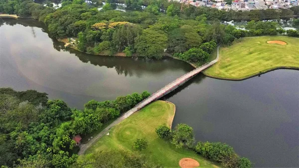 Beautiful Aerial View Natural Panorama Middle City Jakarta Indonesia — Foto Stock