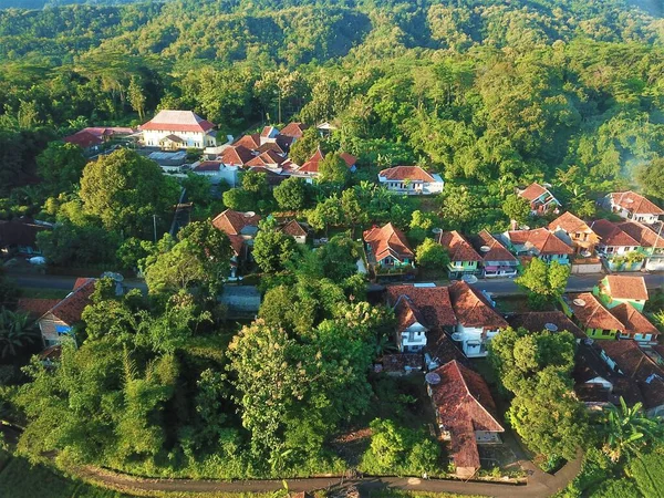 Bandung Indonesia June 2022 Aerial View Houses Village Seen — Stock Fotó