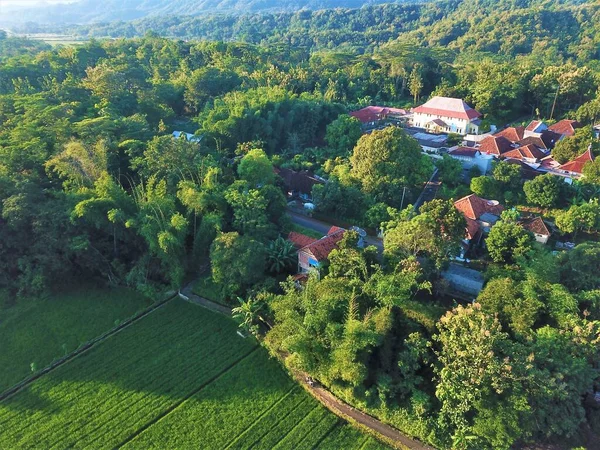 Bandung Indonesia June 2022 Aerial View Houses Village Seen — Stock Fotó