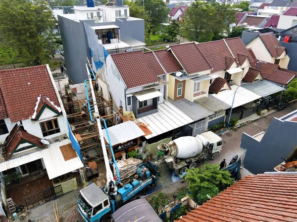 Tangerang Indonesia April 2022 Beautiful Aerial View Casting Process Residential — Fotografia de Stock