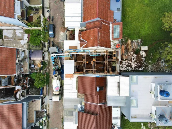 Tangerang Indonesia April 2022 Beautiful Aerial View Casting Process Residential — Stock Photo, Image