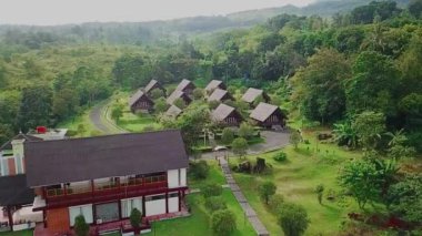 Aerial view - Cottage in the mountains in East Java -Indonesia.