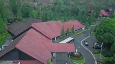 Aerial view - Cottage in the mountains in East Java -Indonesia.