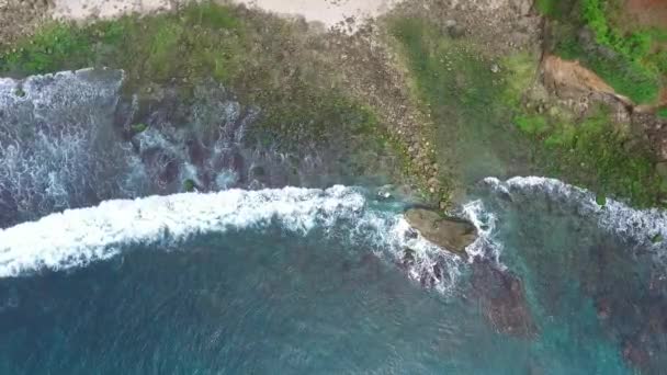 Aerial View Beautiful Natural Beach Panorama Indonesia — ストック動画