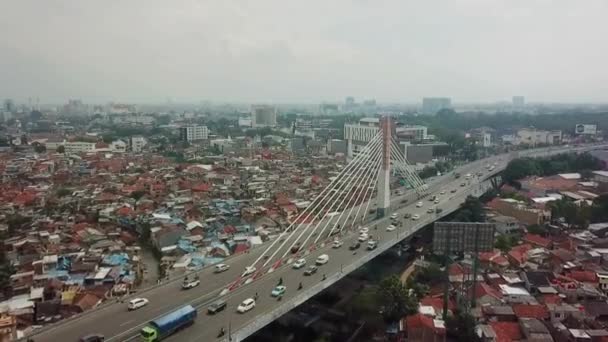 Aerial View Pasupati Flyover Bandung West Java Indonesia — Stockvideo