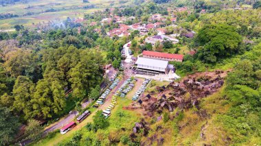 Aerial view - Beautiful natural panorama in village-Indonesia.