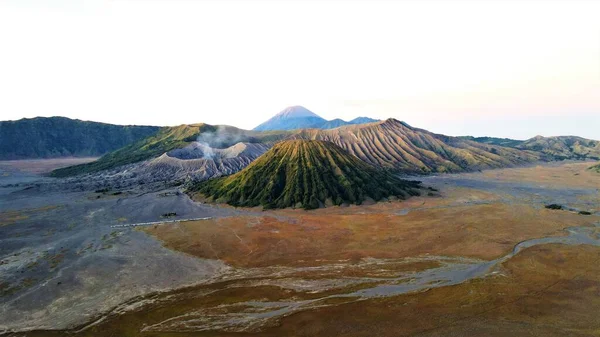Schöne Luftaufnahme Des Gipfels Des Mount Bromo Ostjava Indonesien — Stockfoto