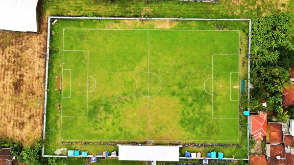 Luchtfoto Van Traditioneel Voetbalveld — Stockfoto