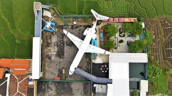 Flughafenminiaturen Flugzeugrestaurants Tourismus Restaurants — Stockfoto