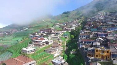 Beautiful aerial view, Garden for the public-Cottage in tropical forest, Bandung, West Java-Indonesia.
