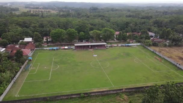 Aerial View Amateur Football Field Amateur Football Match — Video Stock