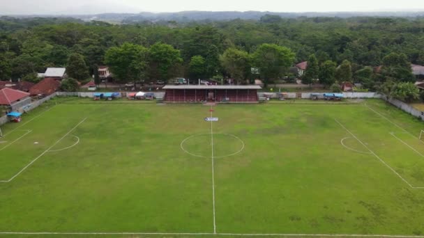 Aerial View Amateur Football Field Amateur Football Match — Vídeo de Stock