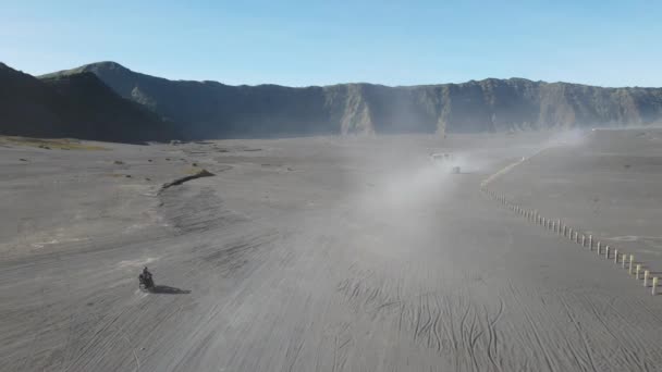 Prachtig Uitzicht Vanuit Lucht Top Van Mount Bromo Oost Java — Stockvideo