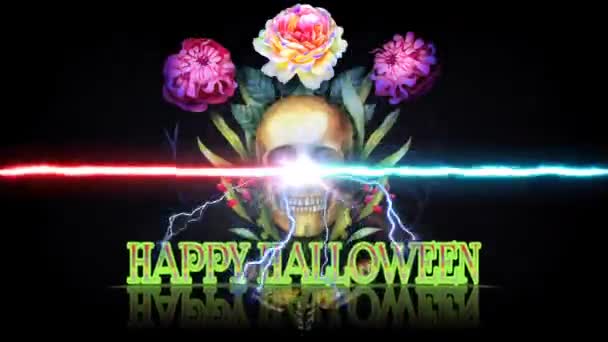 Video Illustration Pulsating Text Reads Happy Halloween Unique Gradient Color — Stockvideo
