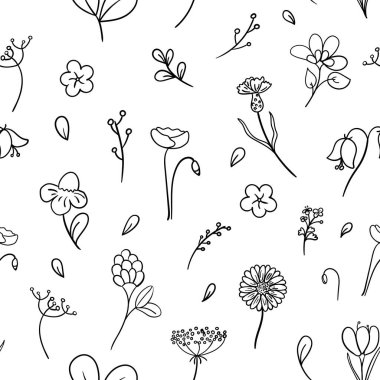 Çiçekler ve yapraklarla kusursuz desen