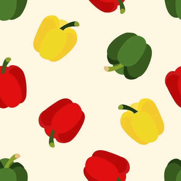 Seamless Pattern Peppers Vegetables Pattern — Stock Vector