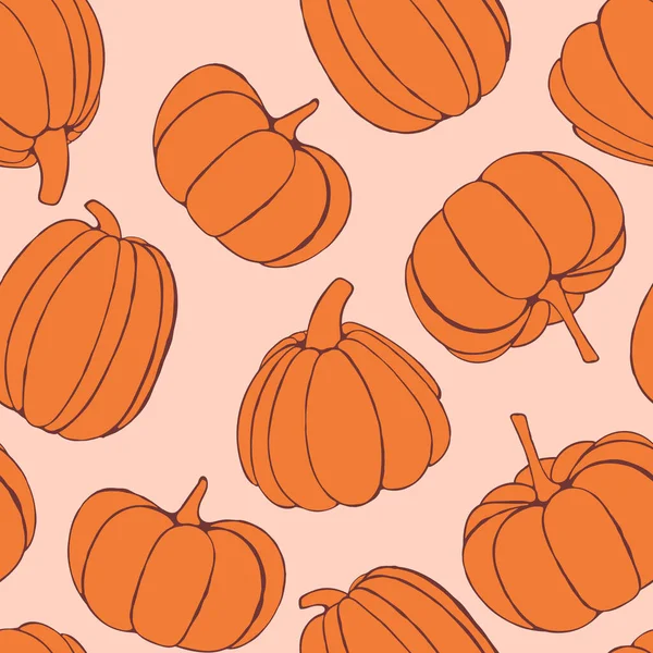 Seamless Pattern Pumpkins Vector Illustration Design Fabric Wrapping Paper — Stock Vector