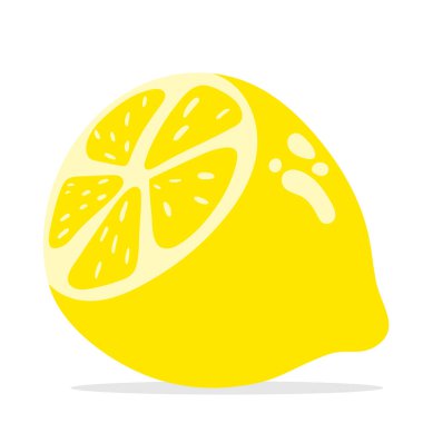 Lemon Clipart çizimi. Yaz mevsiminde taze limon meyveleri. Vektör meyveleri