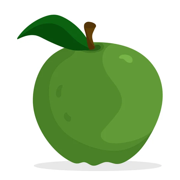 Vector Green Apple Healthy Food Design Fruit Illustration — Stock Vector