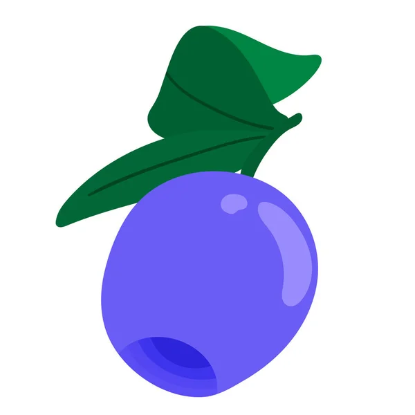 Blueberry Vector White Background Cartoon Hand Drawn Style Flat Fruite — Stock vektor