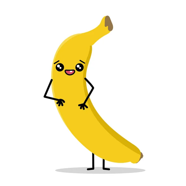 Художня Бананова Ікона Логотип Бананової Наклейки Банан Каваї — стоковий вектор