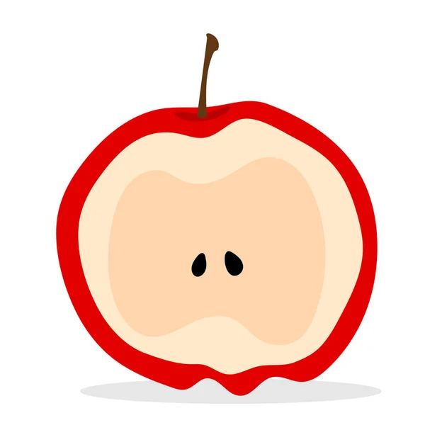 Vector Red Apple Healthy Food Design Fruit Flat Illustration — Archivo Imágenes Vectoriales