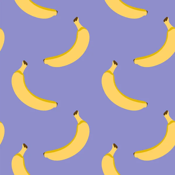 Bananas Seamless Pattern Vector Illustration Violet Background — Stockvektor