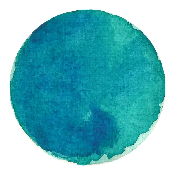 Watercolor Figures Watercolor Drops Aquamarine Blue Watercolor Hand Painted Circle — Stockvektor