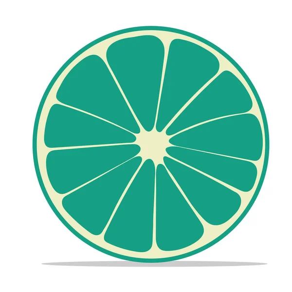 Juicy Lime Slice Isolated White Background Vector Clip Art Illustration — ストックベクタ