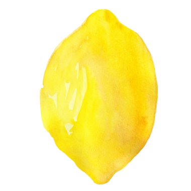 Beyaz arka planda el yapımı suluboya vektör limon izole. Meyve limon vektörü çizimi
