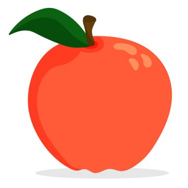 Vektör kırmızı elma. Sağlıklı gıda tasarımı. Meyve yassı illüstrasyon