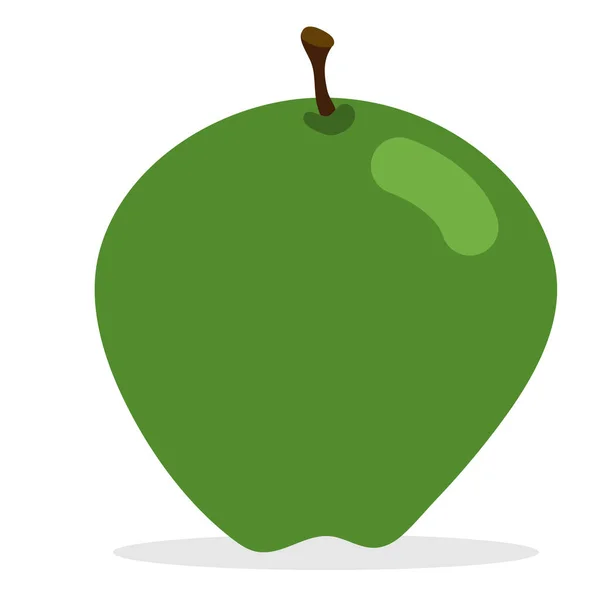 Vector Green Apple Healthy Food Design Fruit Flat Illustration — Archivo Imágenes Vectoriales