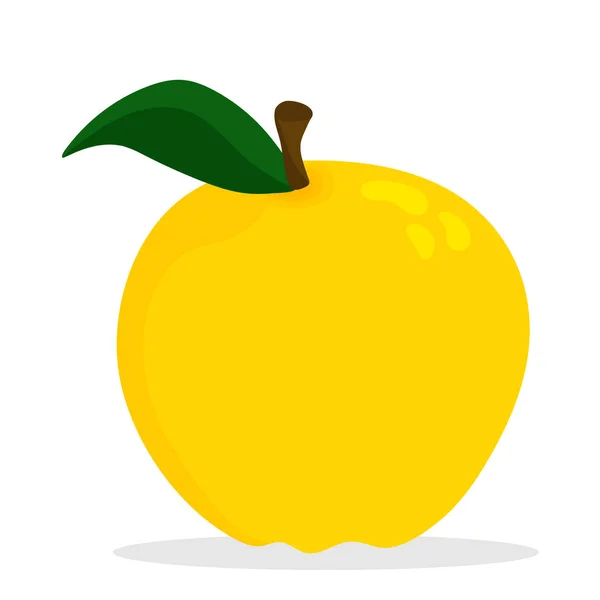 Vector Yellow Apple Healthy Food Design Fruit Flat Illustration — Archivo Imágenes Vectoriales