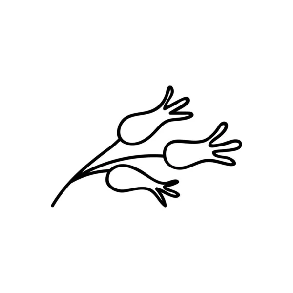 手描きのバラのヒップ小枝 休日の落書きベクトルイラスト 白い背景に隔離された — ストックベクタ
