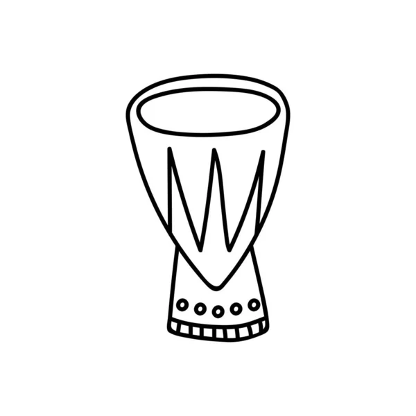 Традиційний Африканський Барабан Приклад Вектора Каракулів Розташований Білому Тлі Кванза — стоковий вектор