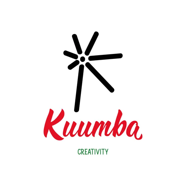 Traditional Kwanzaa Symbols Kuumba Means Creativity Vector Icon Lettering Isolated — Stock Vector