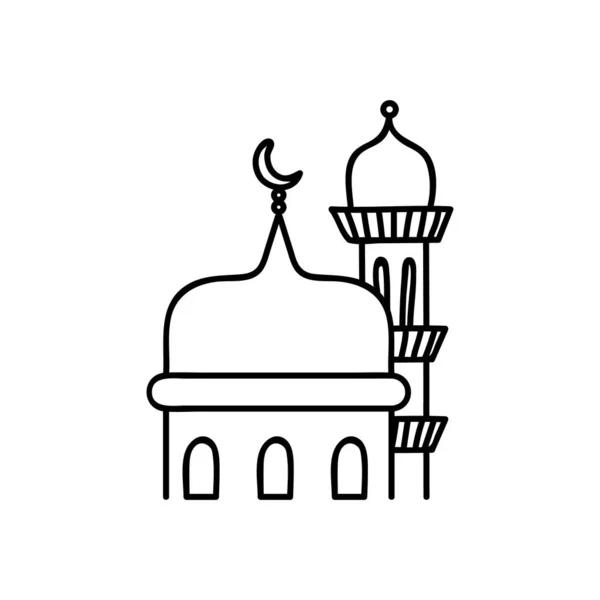 Mesquita Desenhada Mão Ilustração Vetorial Doodle Isolar Fundo Branco — Vetor de Stock