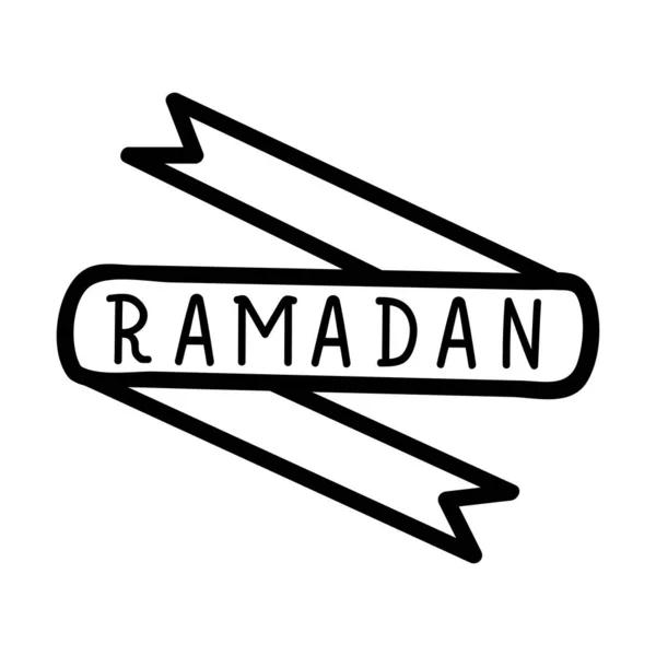 Ruban Ramadan Lettrage Ramadan Peut Être Utilisé Pour Imprimer Des — Image vectorielle