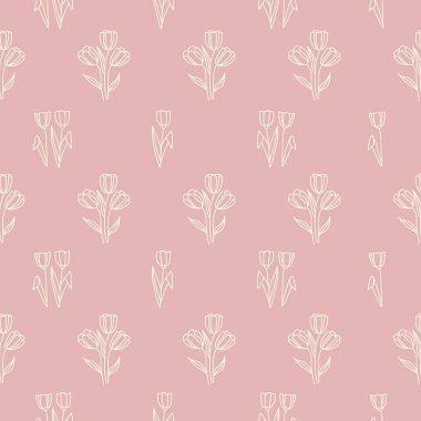 Şirin çiçekli kusursuz dekoratif zarif desen. Tekstil, duvar kâğıdı, kapak, yüzey baskısı. Retro stil. Moda kumaşı için.