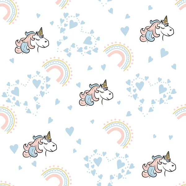 Tek boynuzlu atın kusursuz deseni. Tekstil, kapak ve yüzey için baskı. Moda kumaşı için.