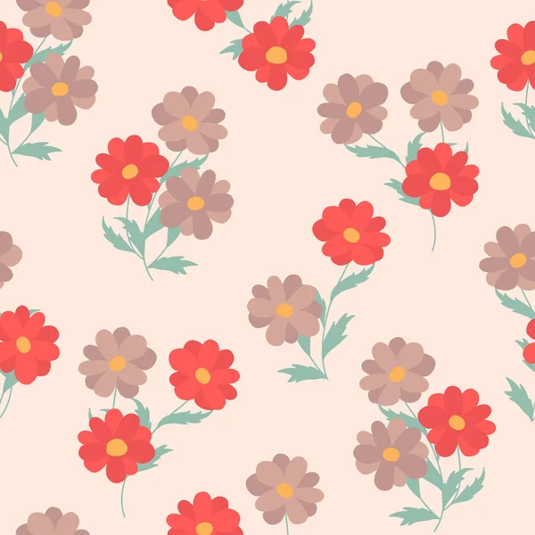 Nahtlose Dekorative Elegante Muster Mit Niedlichen Blume Druck Für Textilien — Stockvektor