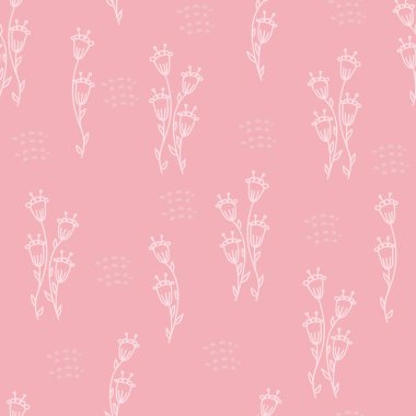 Şirin çiçekli kusursuz dekoratif zarif desen. Tekstil, duvar kâğıdı, kapak, yüzey baskısı. Retro stil. Moda kumaşı için.