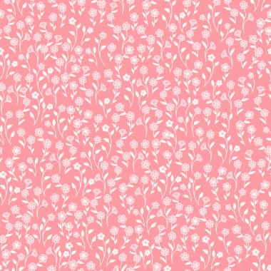 Şirin çiçekli kusursuz dekoratif zarif desen. Tekstil, duvar kâğıdı, kapak, yüzey baskısı. Retro stil. Moda kumaşı için.