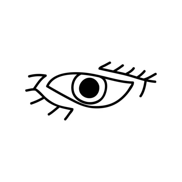 Single Hand Drawn Eye Doodle Vector Illustration Isolated White Background — Stock Vector