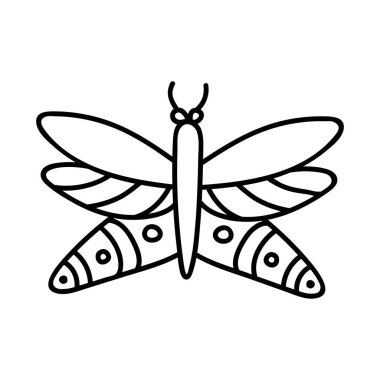 El çizimi kelebek. Doodle vektör çizimi. Beyaz bir arkaplanda izole edilmiş.