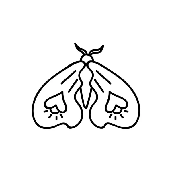 Ручная Бабочка Дудл Векторная Иллюстрация Изолированный Белом Фоне — стоковый вектор