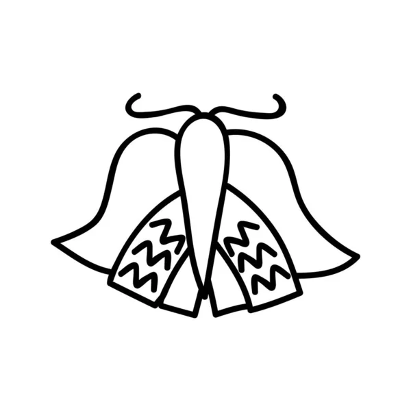 Рука Намальована Метеликом Doodle Векторні Ілюстрації Ізольовані Білому Тлі — стоковий вектор