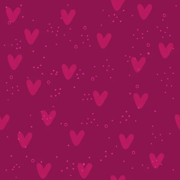 Seamless Pattern Heart Print Textile Wallpaper Covers Surface Retro Stylization — Stockový vektor